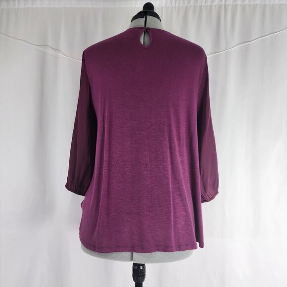 Dolan Left Coast Collection Womens XL Burgundy Knotted Front Blouse - Picture 14 of 16